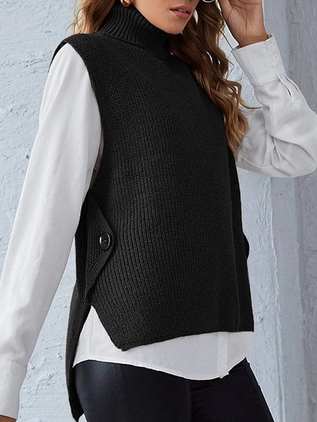 Stylish Women's Knitted Button Cardigan Vest for Fall and Winter