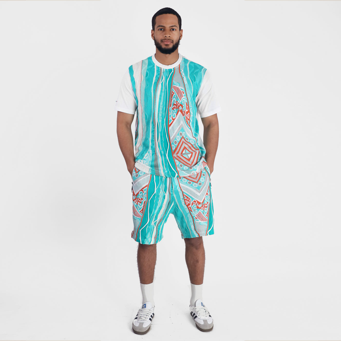 Sweater Pieced Fleece Shorts - South Beach