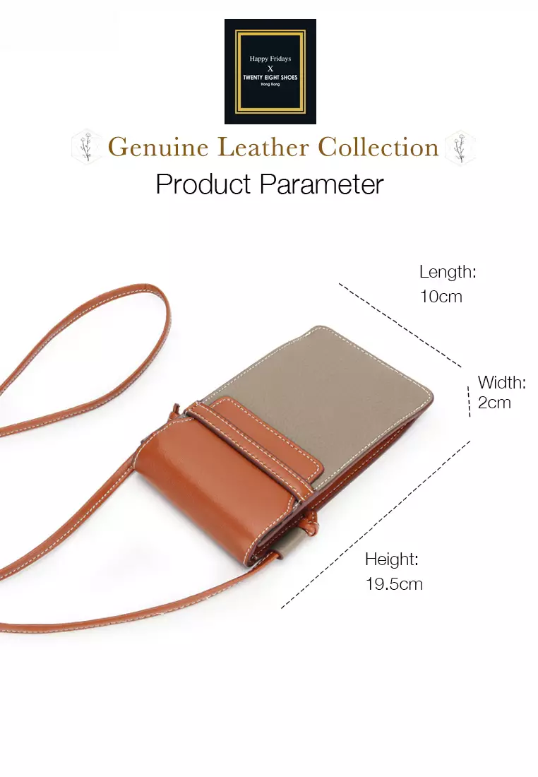 Twenty Eight Shoes Multi Purpose Color Matching Full Grain Leather Mobile Cross-Body Bag JW YT-133