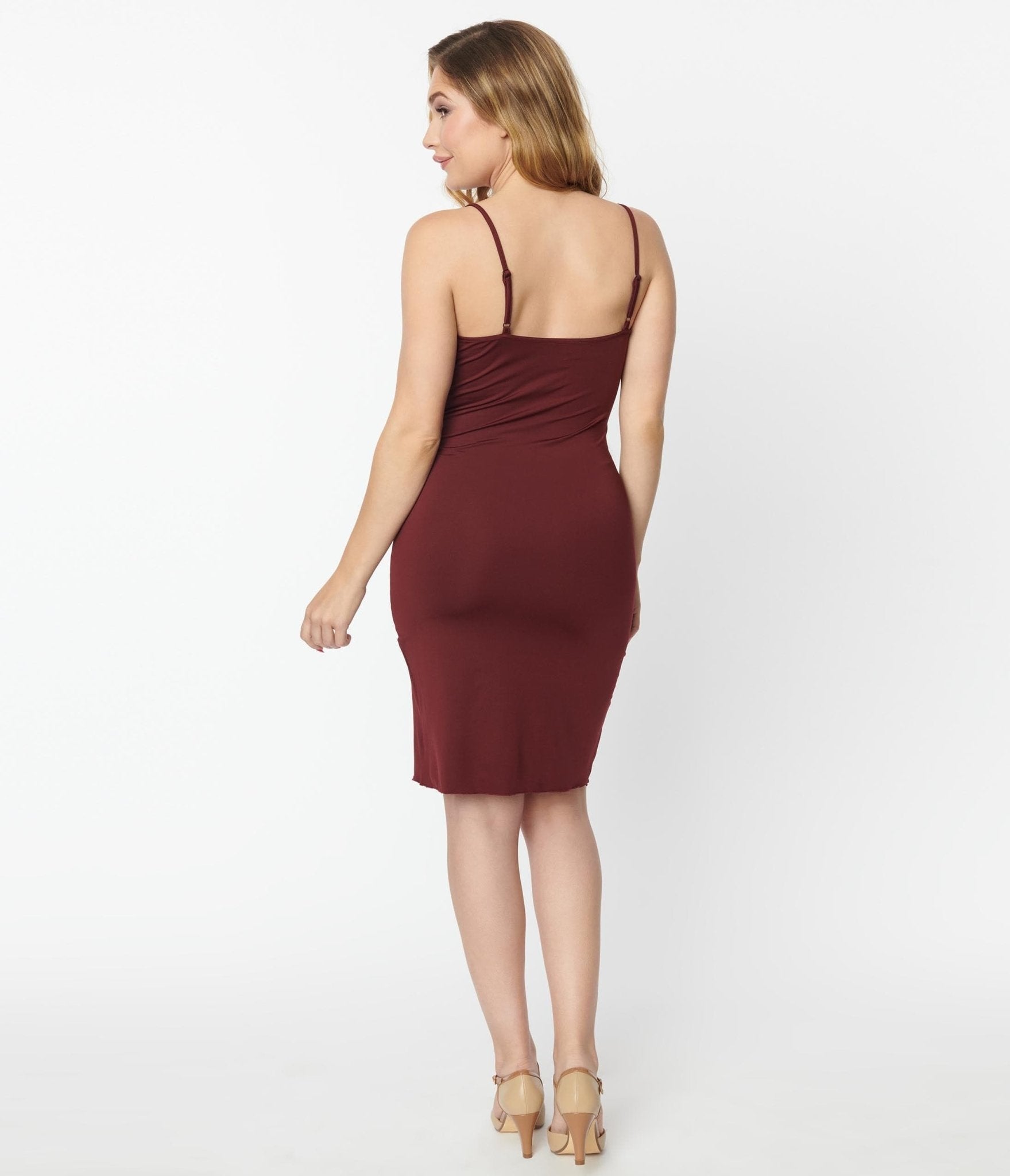 Unique Vintage Burgundy Long Slip