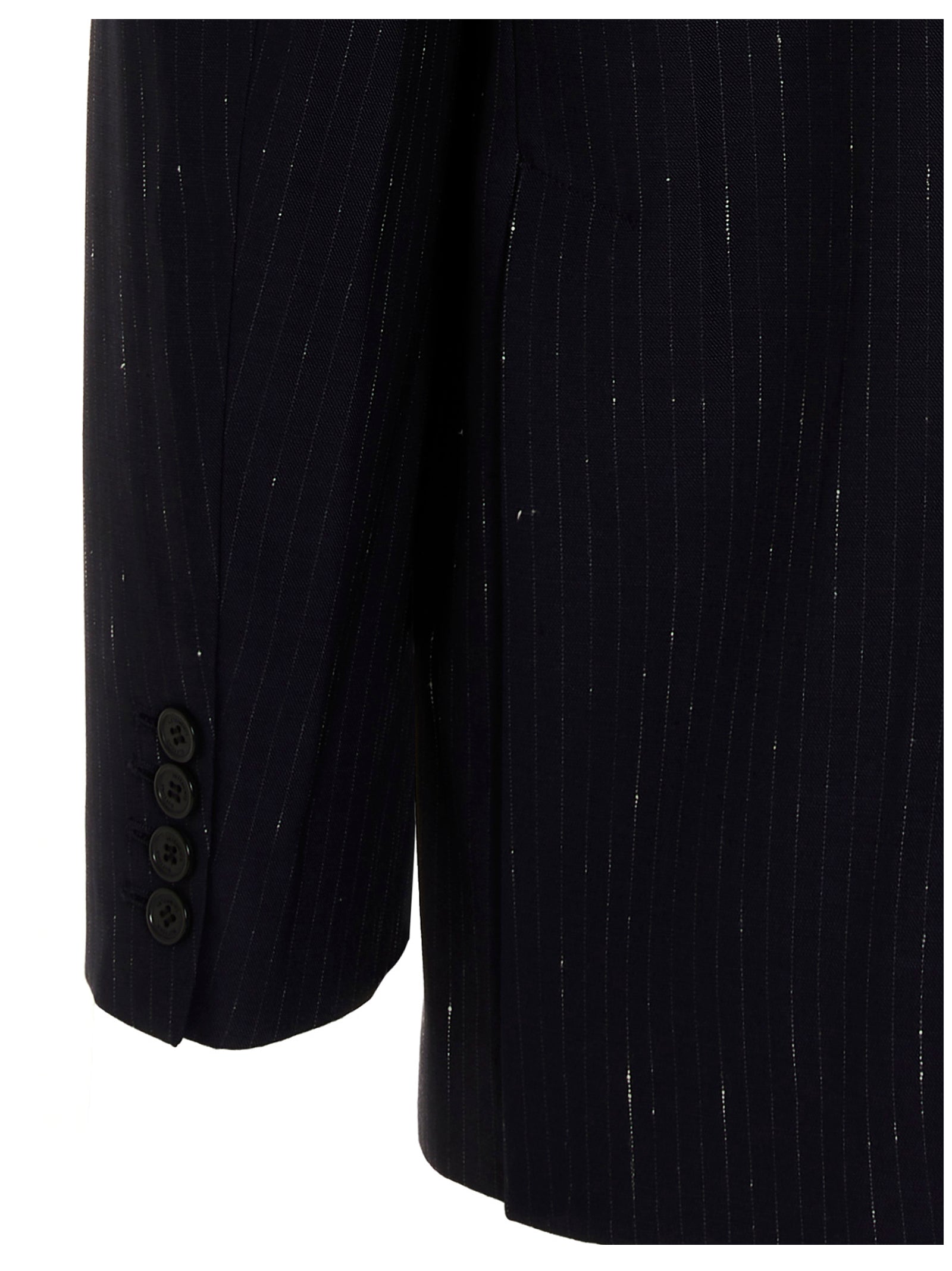 Vetements Destroyed Pinstripe Single-Breasted Blazer