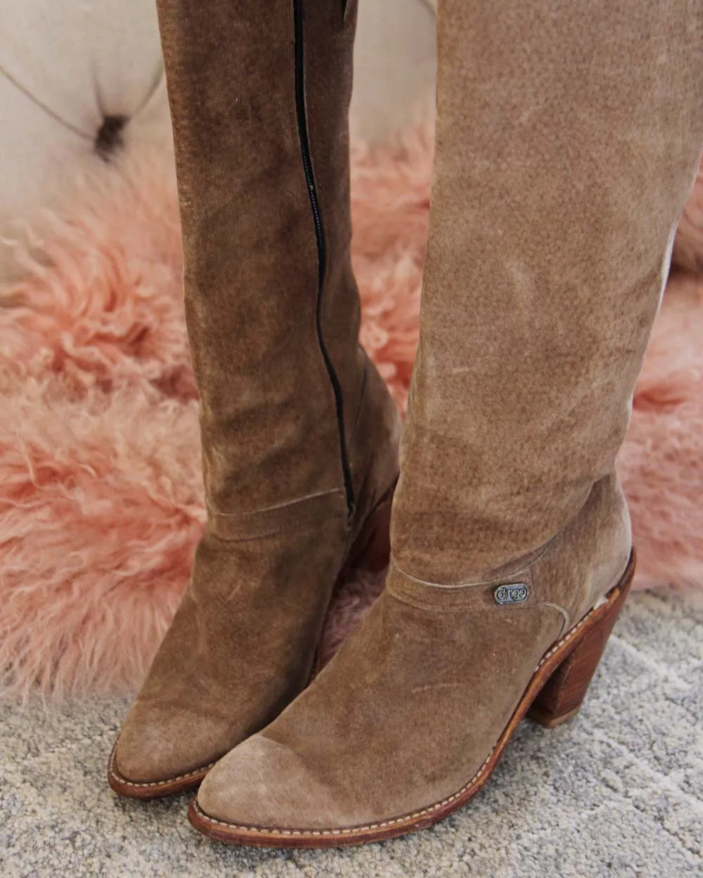 Vintage Suede Stacked Boots