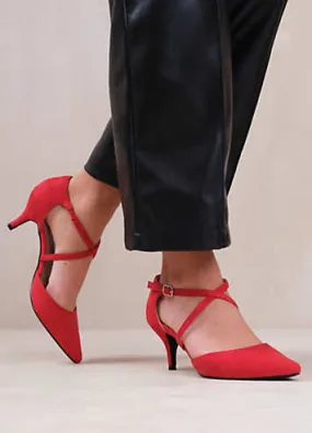 Where’s That From Kennedi Red Suede Court Shoes | Grattan