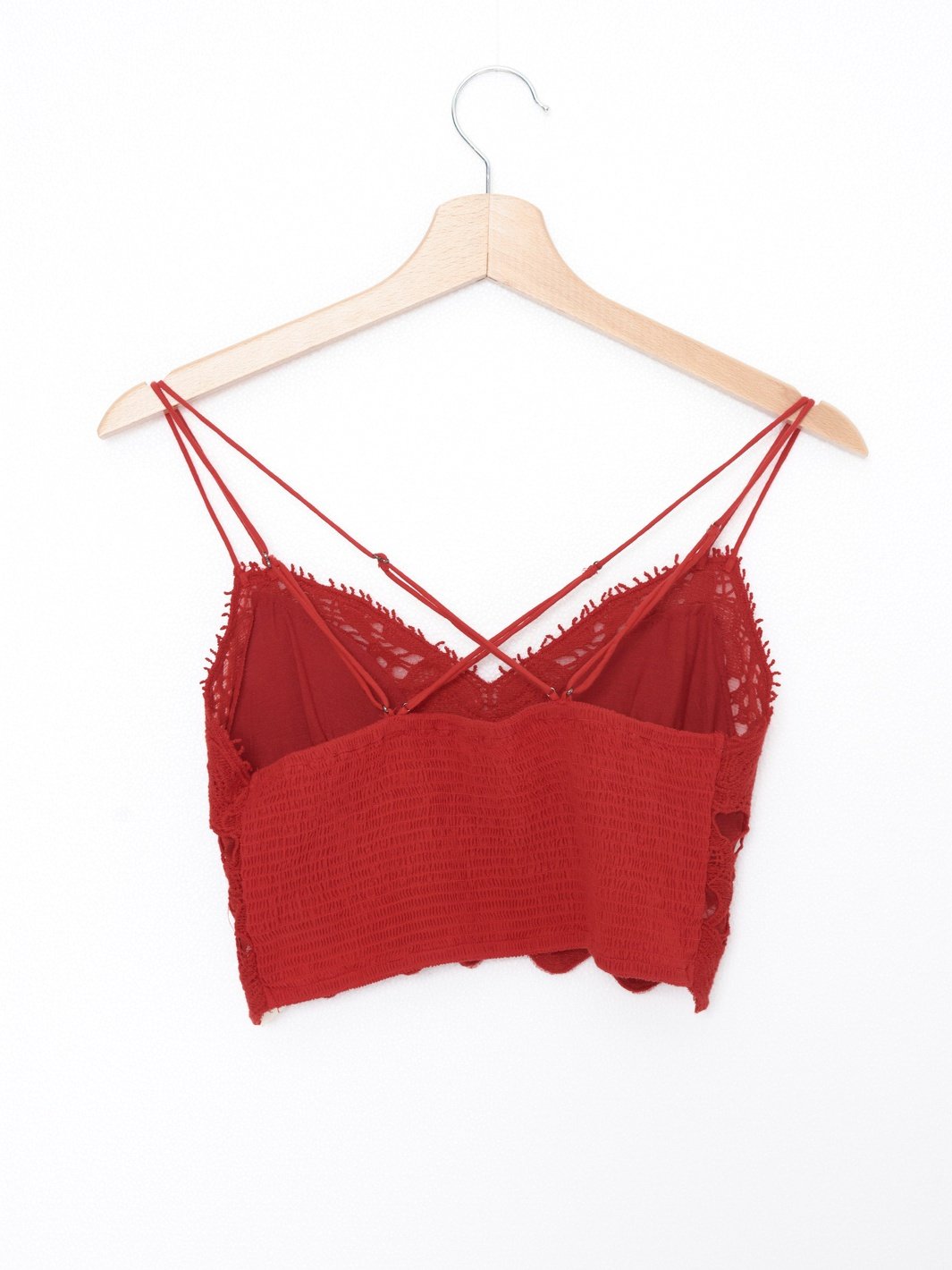 Y2K crochet top in red cotton