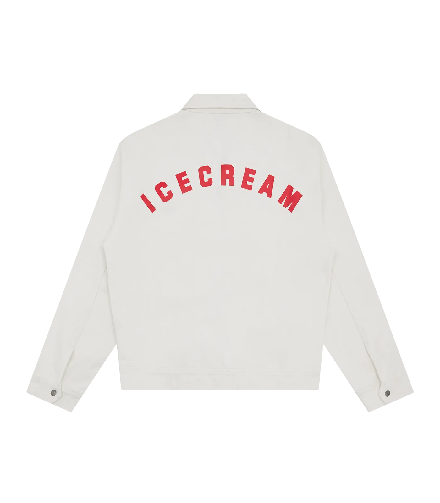 ZIP DENIM OVERSHIRT - WHITE