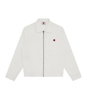 ZIP DENIM OVERSHIRT - WHITE